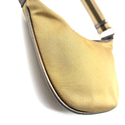 Gucci | Metallic Canvas Half-Moon Hobo Bag | Web Strap | Silver-Tone Hardware