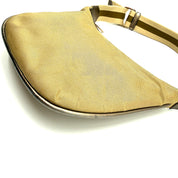 Gucci | Metallic Canvas Half-Moon Hobo Bag | Web Strap | Silver-Tone Hardware