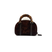 Gucci | Bamboo Handle Suede Bag | Detachable Strap | Gold-Tone Hardware