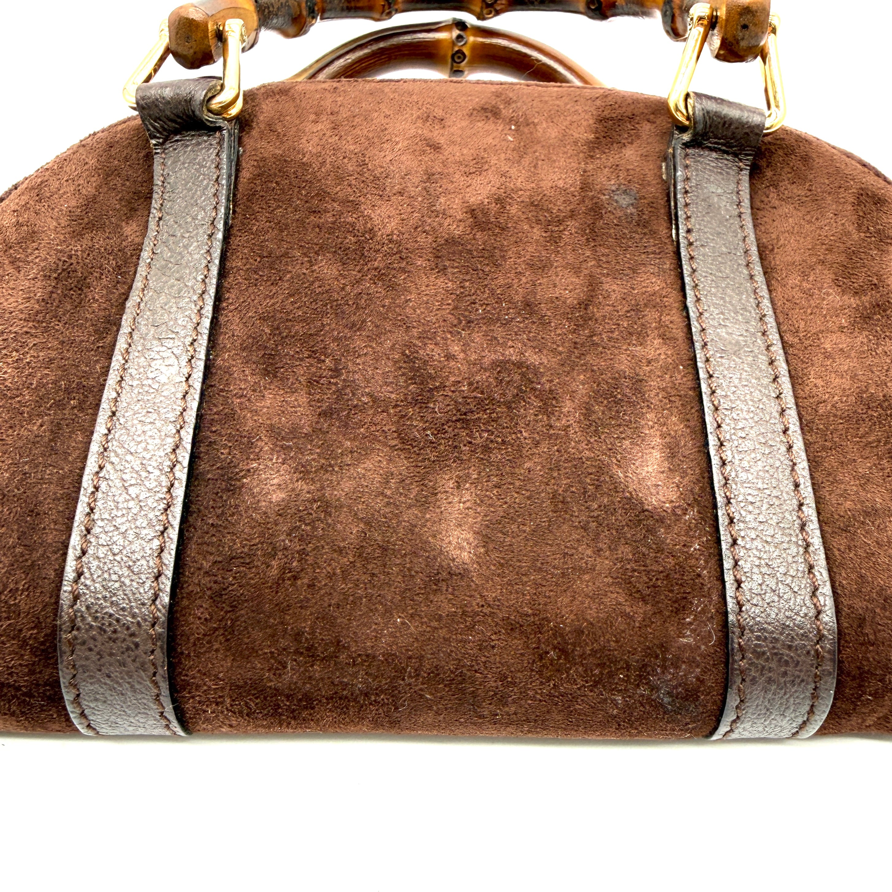 Gucci | Bamboo Handle Suede Bag | Detachable Strap | Gold-Tone Hardware