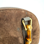 Gucci | Bamboo Handle Suede Bag | Detachable Strap | Gold-Tone Hardware