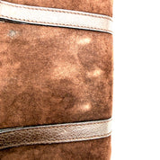 Gucci | Bamboo Handle Suede Bag | Detachable Strap | Gold-Tone Hardware