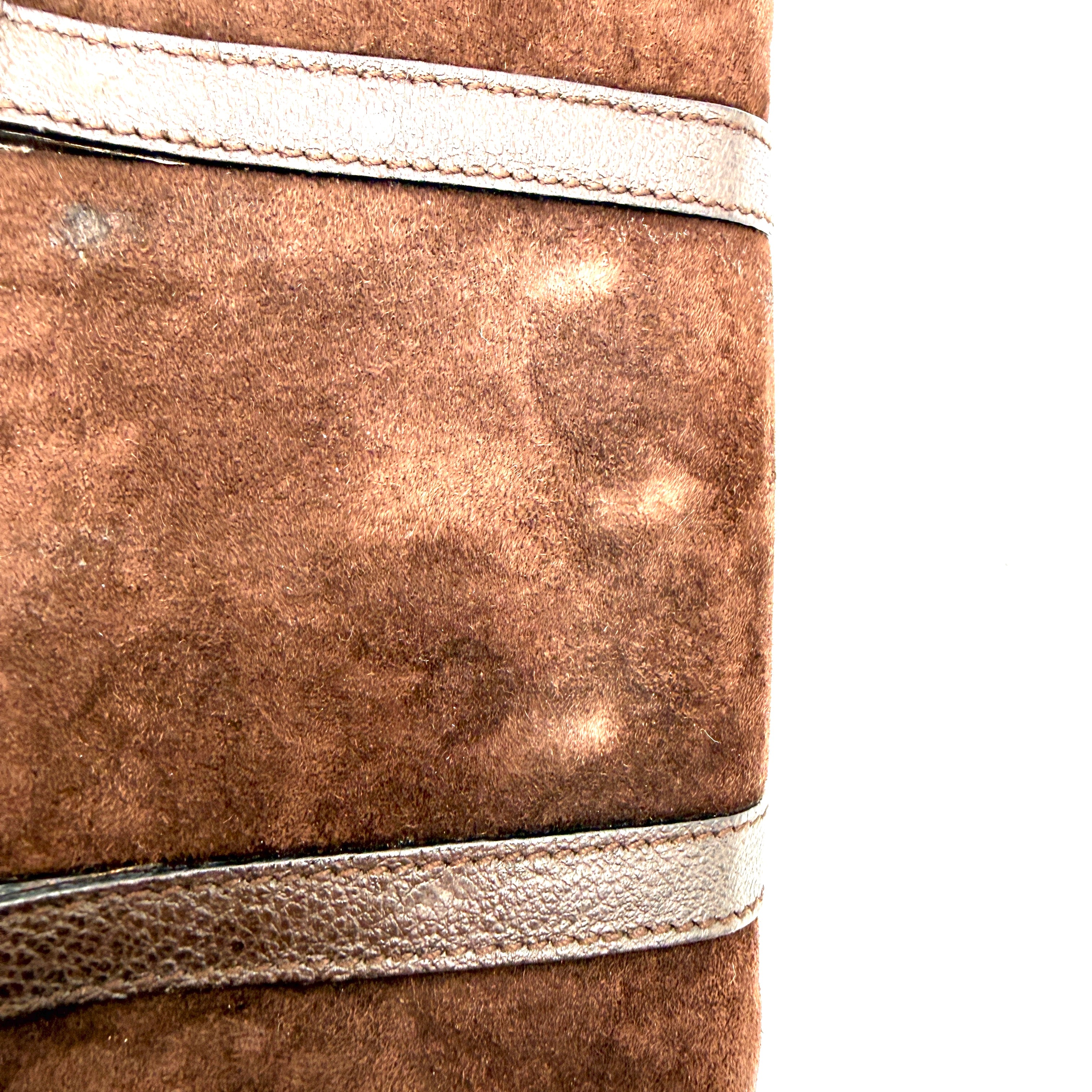 Gucci | Bamboo Handle Suede Bag | Detachable Strap | Gold-Tone Hardware