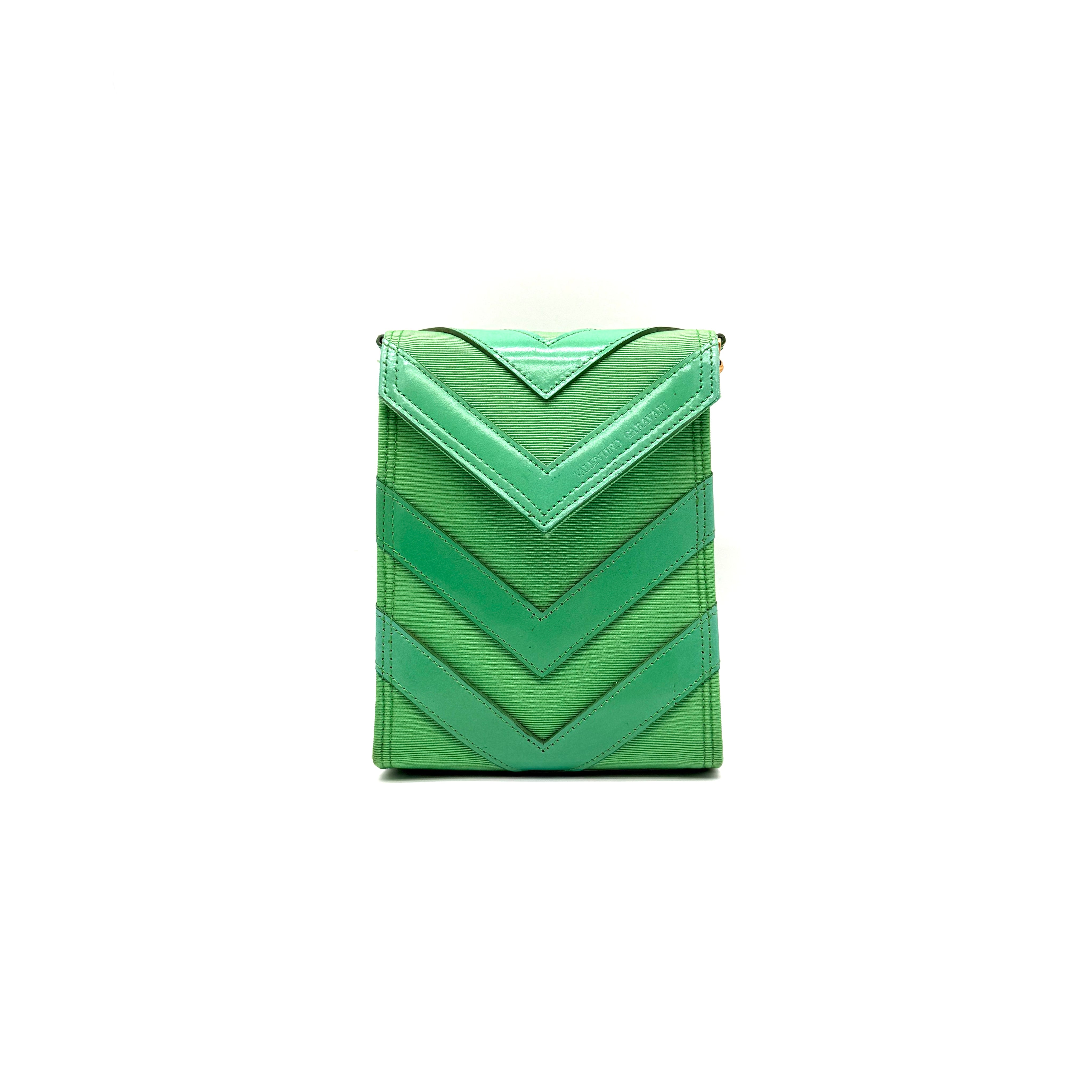 Valentino Garavani | Chevron Mini Crossbody Bag | Grosgrain & Leather | Gold-Tone Chain