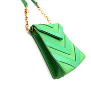 Valentino Garavani | Chevron Mini Crossbody Bag | Grosgrain & Leather | Gold-Tone Chain