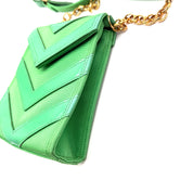 Valentino Garavani | Chevron Mini Crossbody Bag | Grosgrain & Leather | Gold-Tone Chain