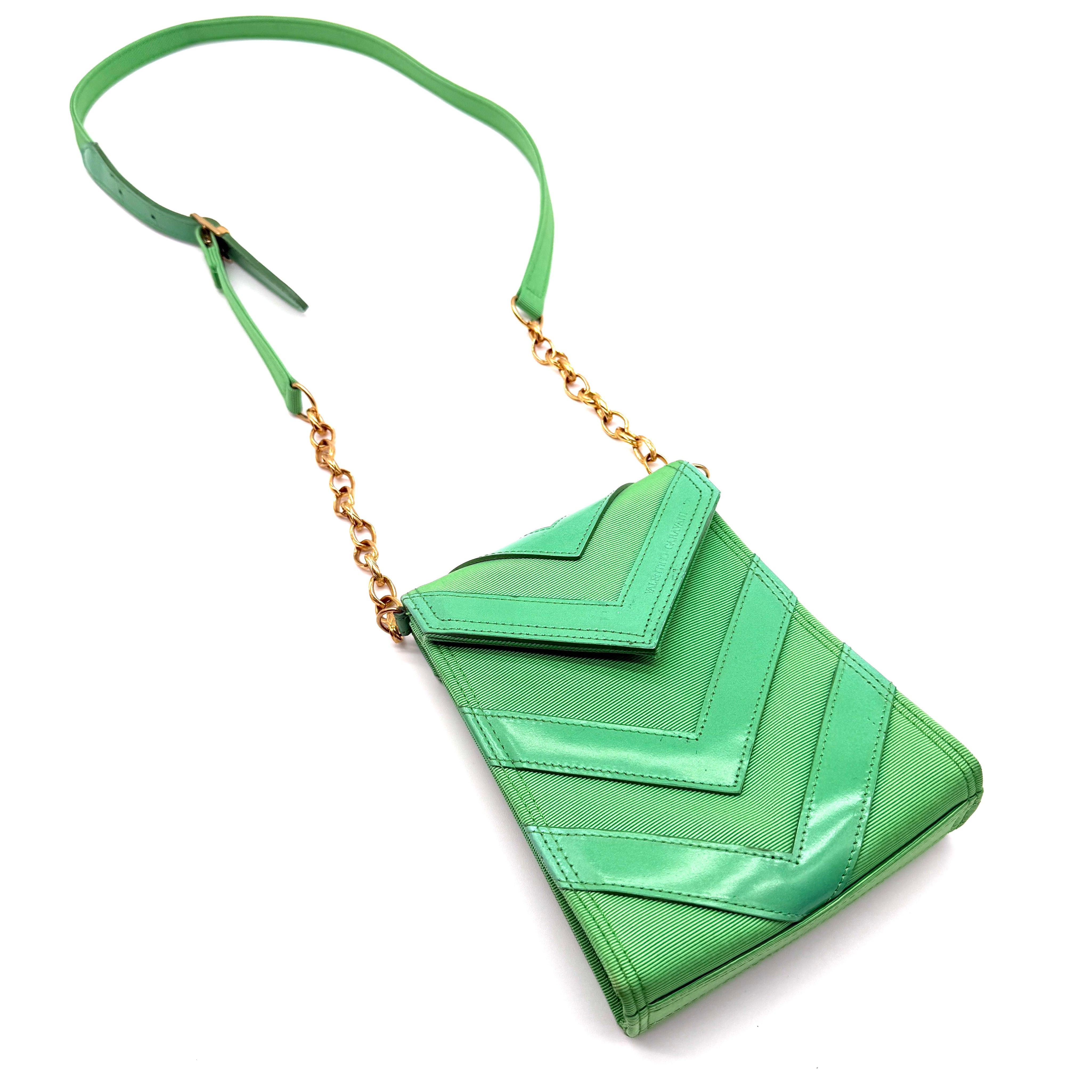 Valentino Garavani | Chevron Mini Crossbody Bag | Grosgrain & Leather | Gold-Tone Chain