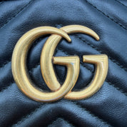 Gucci | GG Marmont Matelassé Camera Bag | Chevron Leather | Gold-Tone GG Hardware