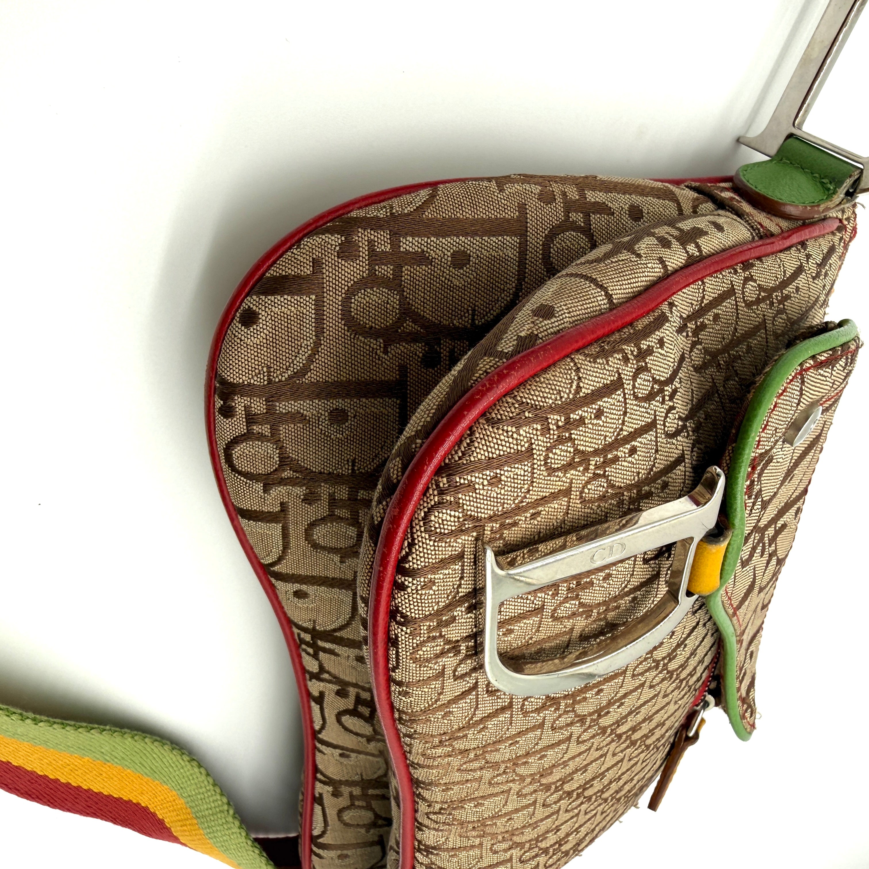 Christian Dior | Saddle Bag | Rasta Trotter Canvas | Silver-Tone Hardware