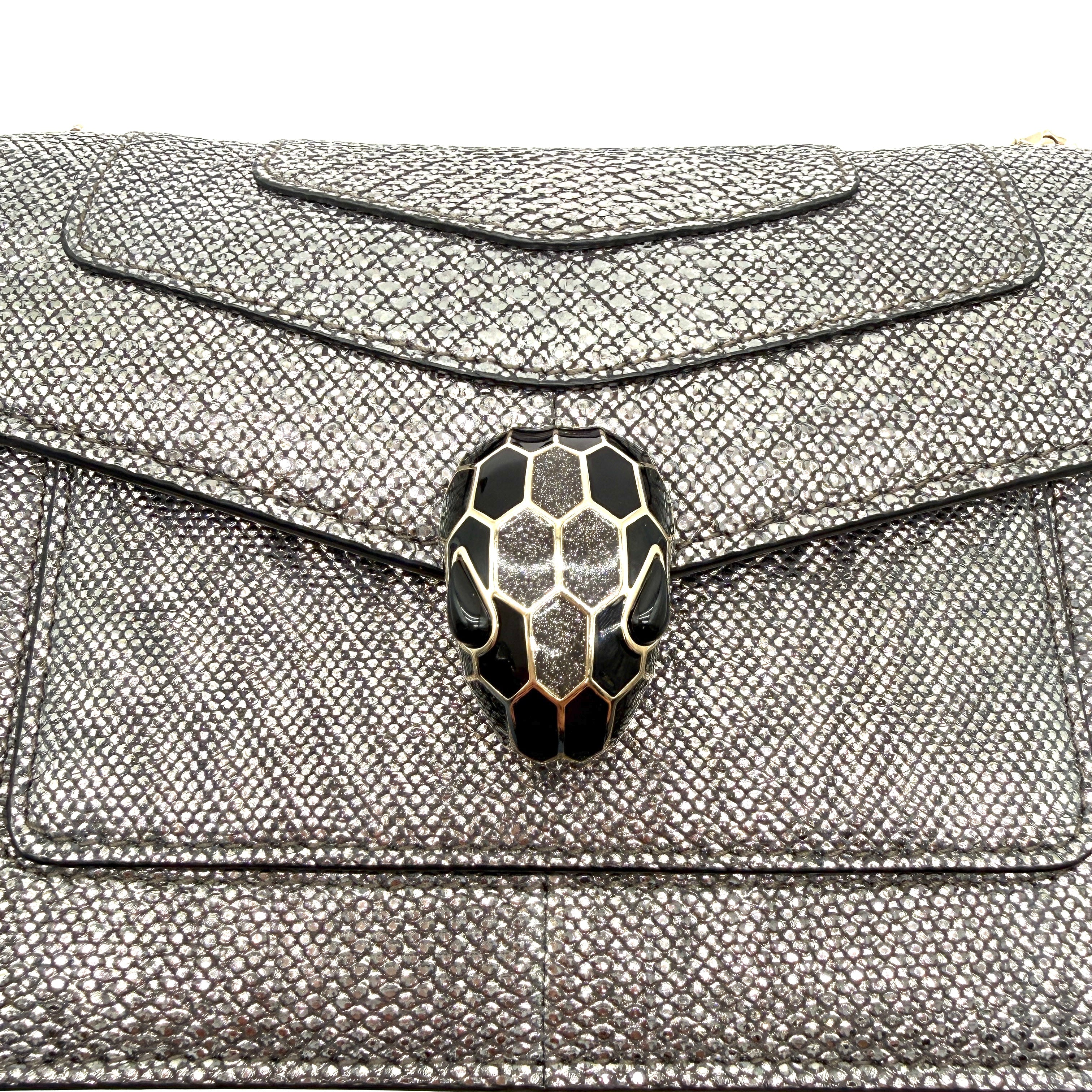 Bvlgari | Serpenti Forever Crossbody Bag | Metallic Karung-Embossed Leather