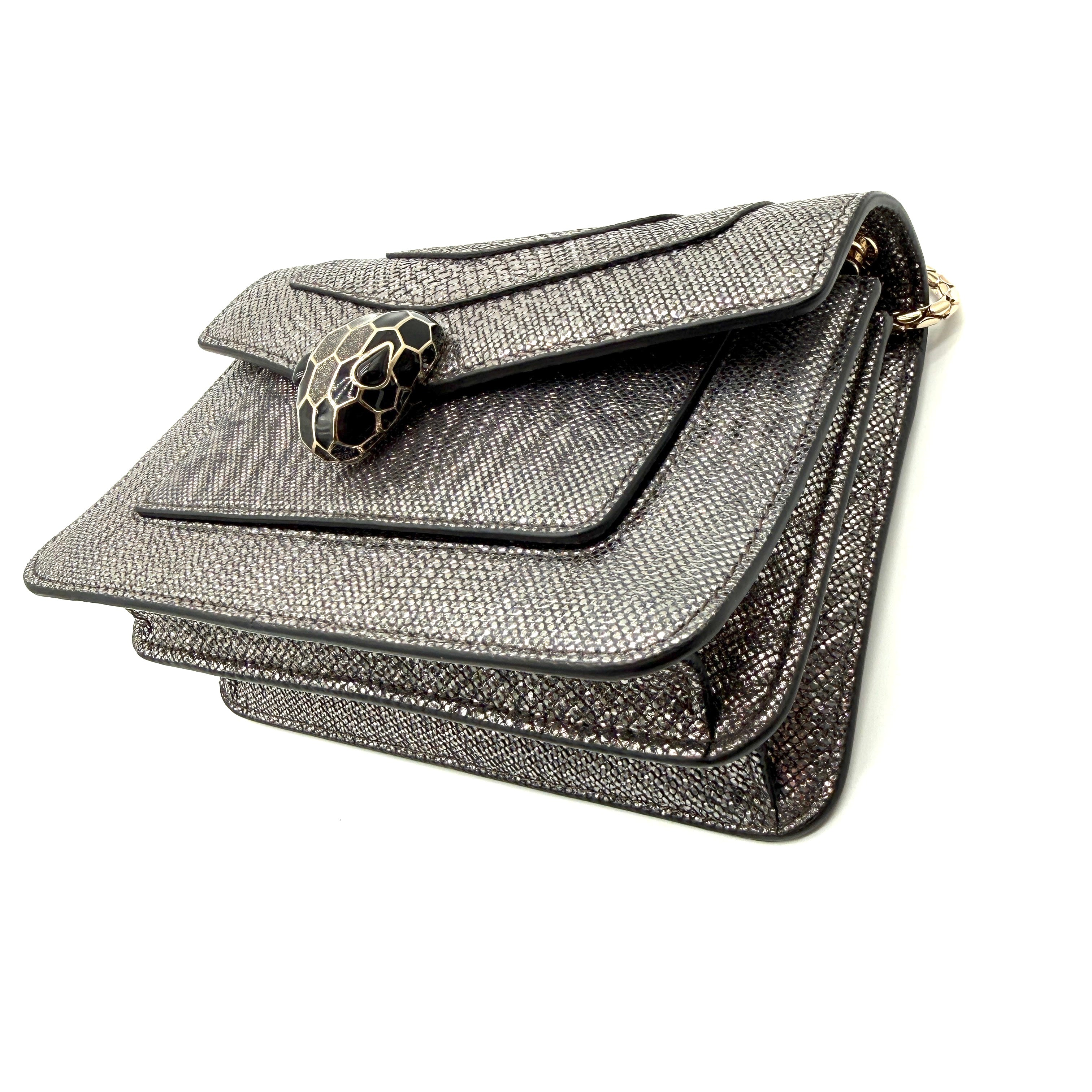 Bvlgari | Serpenti Forever Crossbody Bag | Metallic Karung-Embossed Leather