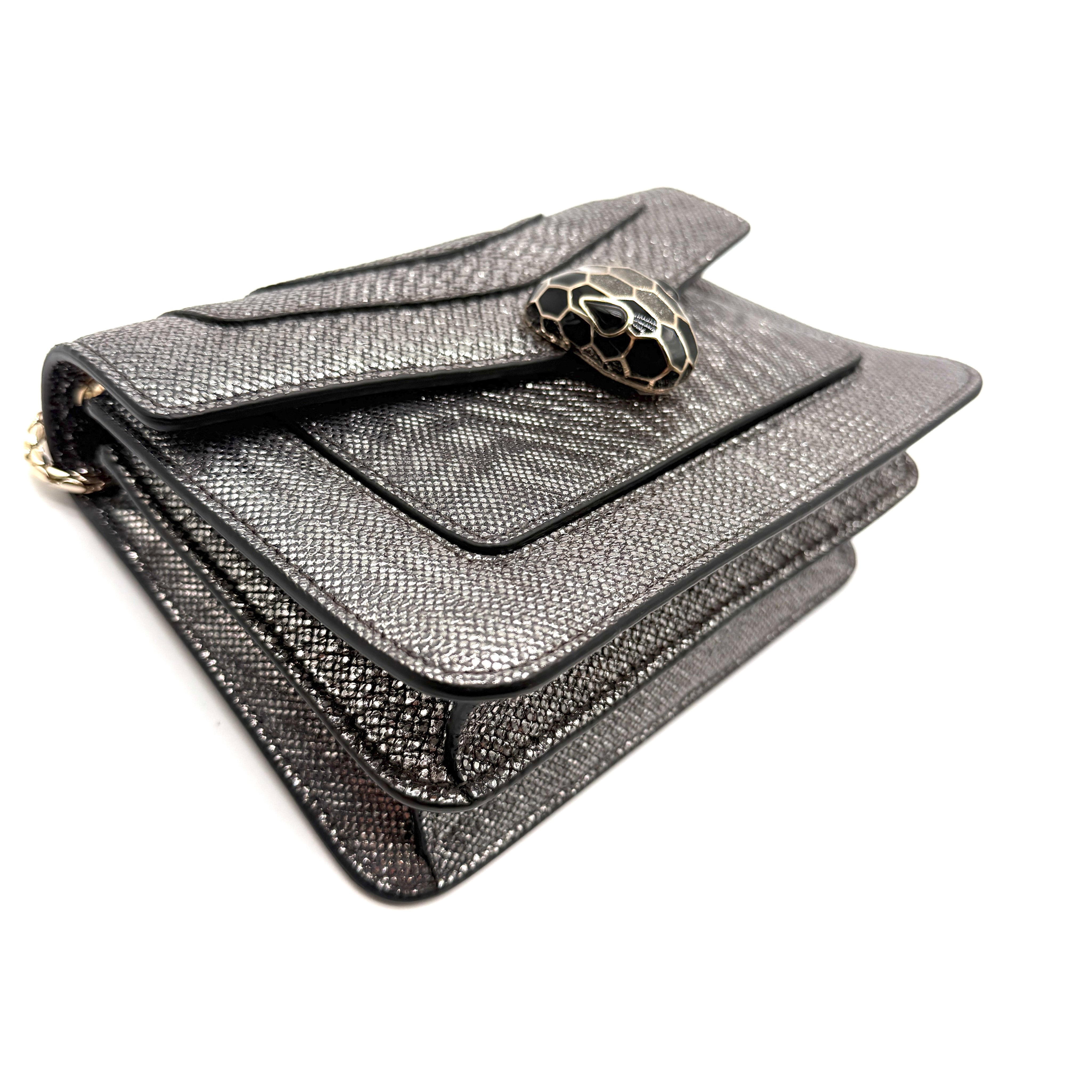 Bvlgari | Serpenti Forever Crossbody Bag | Metallic Karung-Embossed Leather