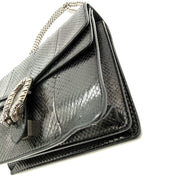 Gucci | Dionysus Medium Shoulder Bag | Black Python | Silver-Tone Hardware (30cm)