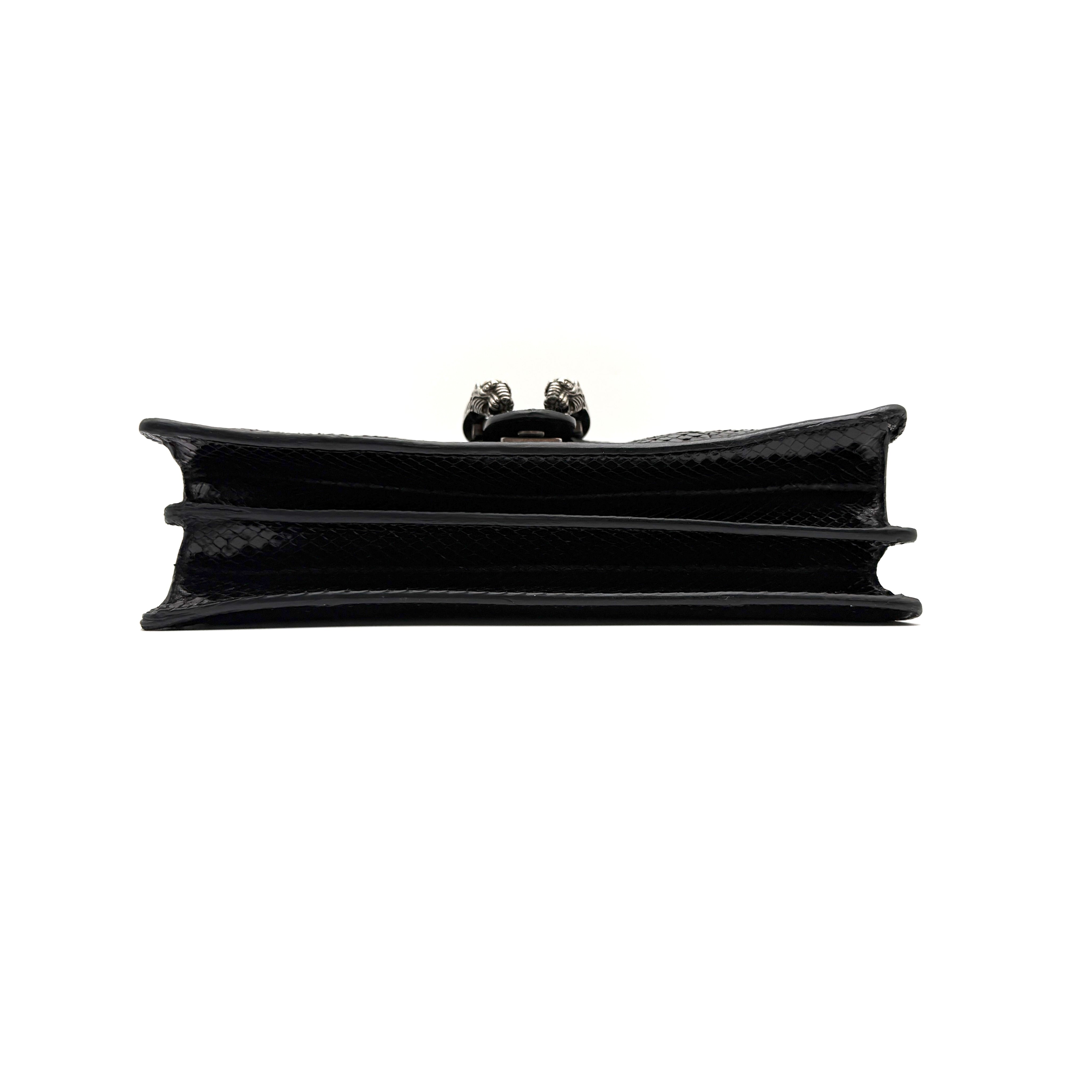 Gucci | Dionysus Medium Shoulder Bag | Black Python | Silver-Tone Hardware (30cm)