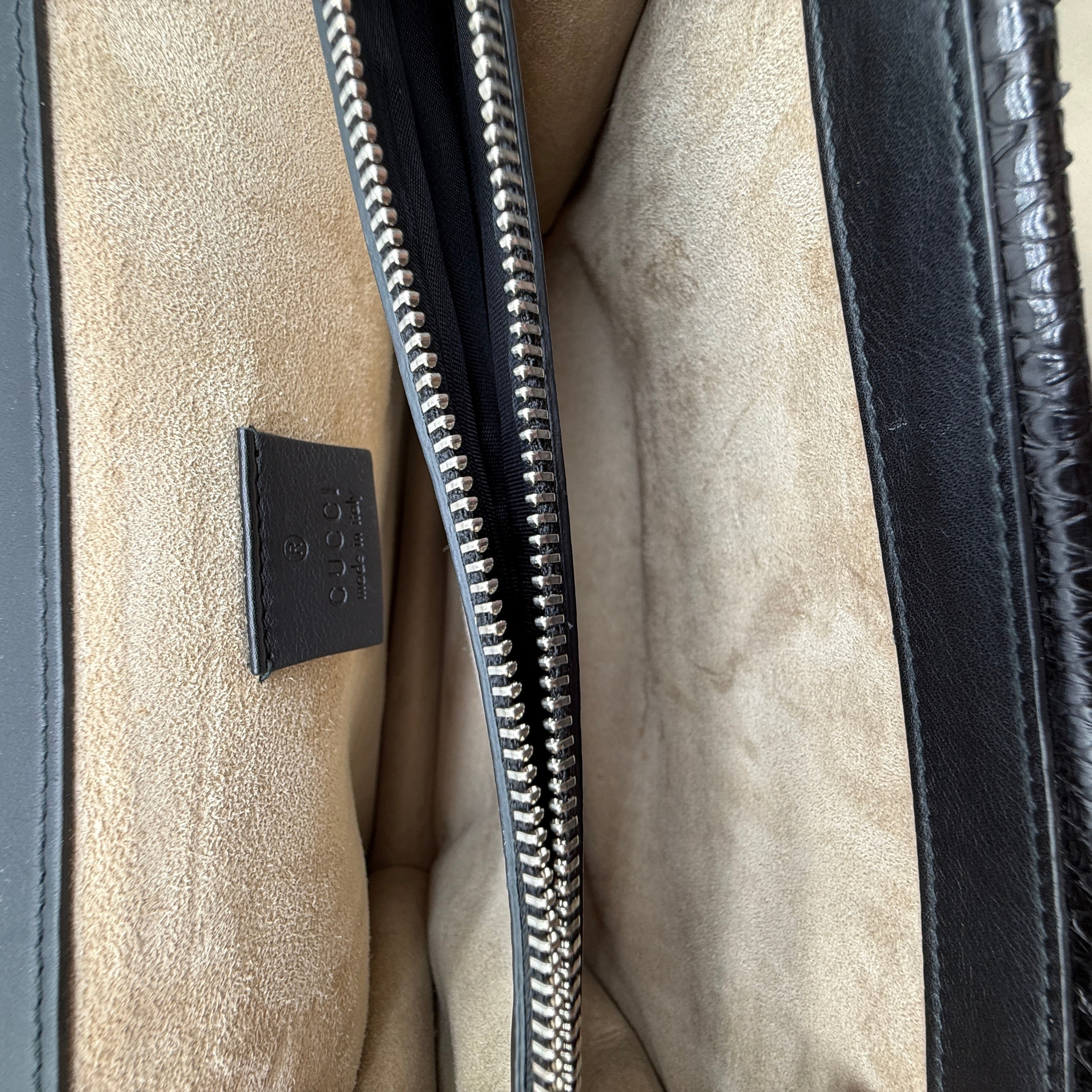 Gucci | Dionysus Medium Shoulder Bag | Black Python | Silver-Tone Hardware (30cm)