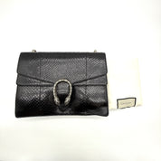 Gucci | Dionysus Medium Shoulder Bag | Black Python | Silver-Tone Hardware (30cm)