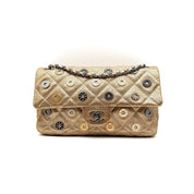 Chanel | Quilted Perforated Flap Bag | Gold Leather | Jewel Medallion Embellishments (Series 20) ~30cm)