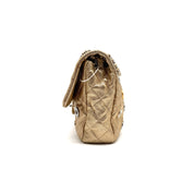 Chanel | Quilted Perforated Flap Bag | Gold Leather | Jewel Medallion Embellishments (Series 20) ~30cm)