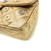 Chanel | Quilted Perforated Flap Bag | Gold Leather | Jewel Medallion Embellishments (Series 20) ~30cm)