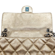 Chanel | Quilted Perforated Flap Bag | Gold Leather | Jewel Medallion Embellishments (Series 20) ~30cm)