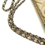 Chanel | Quilted Perforated Flap Bag | Gold Leather | Jewel Medallion Embellishments (Series 20) ~30cm)