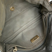Chanel | Quilted Perforated Flap Bag | Gunmetal Leather | Jewel Medallion Embellishments | Series 20 (~25cm)