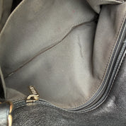 Chanel | Quilted Perforated Flap Bag | Gunmetal Leather | Jewel Medallion Embellishments | Series 20 (~25cm)