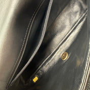 Chanel | Quilted "Around the World" Coin Flap Bag | Black Aged Calfskin | Gold & Silver-Tone Hardware | Series 20 (~25cm)