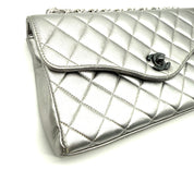 Chanel | Envelope Flap Bag | Silver Metallic Lambskin | Ruthenium Hardware