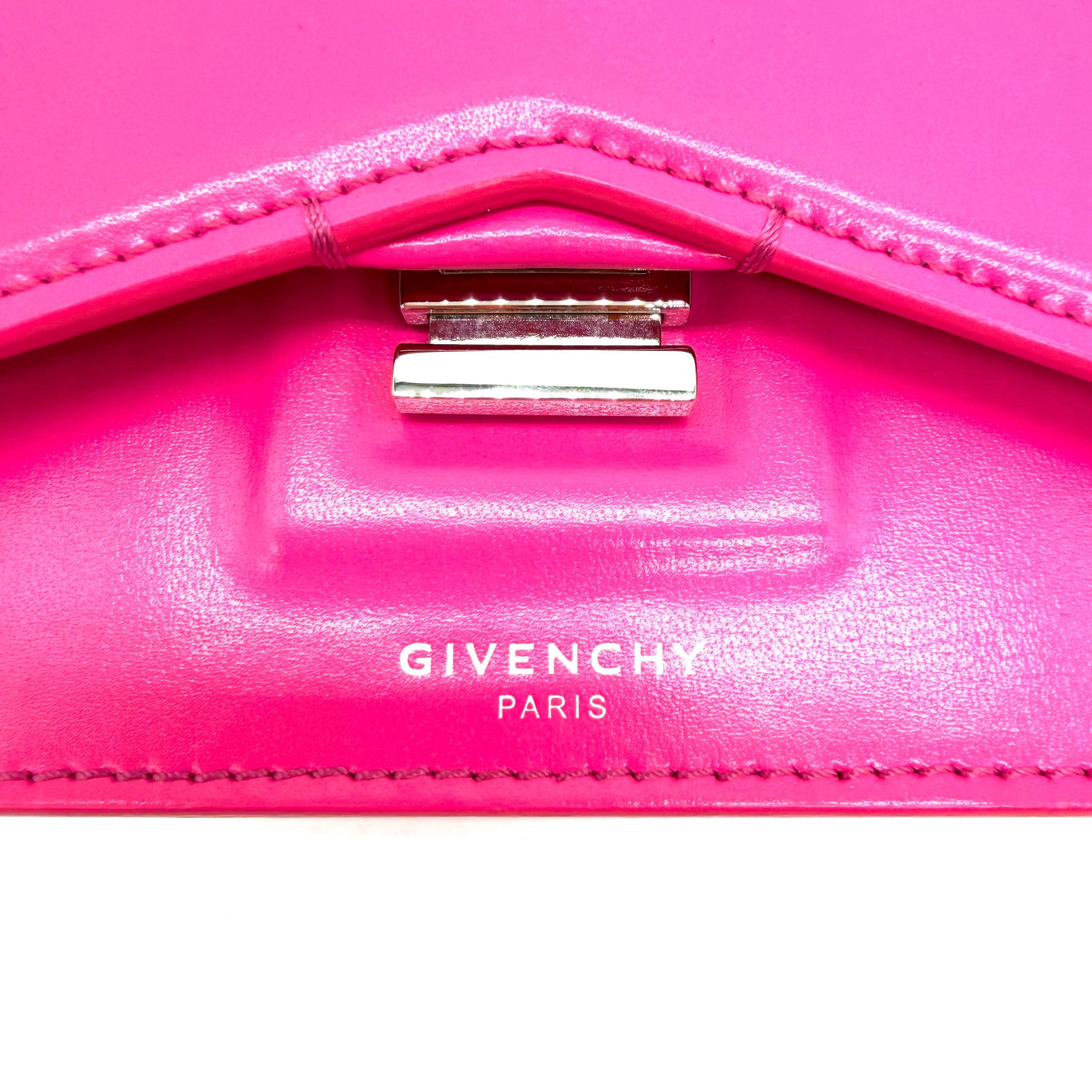 Givenchy Bow Cut Chain Shoulder Bag | Fuchsia Pink Leather | Silver-Tone Hardware