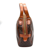 Celine | Vintage Macadam Dome Handbag | Brown Coated Canvas | Gold-Tone Hardware