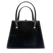 Versace | Vintage Medusa Top Handle Bag | Black Haircalf and Leather | Silver-Tone Hardware