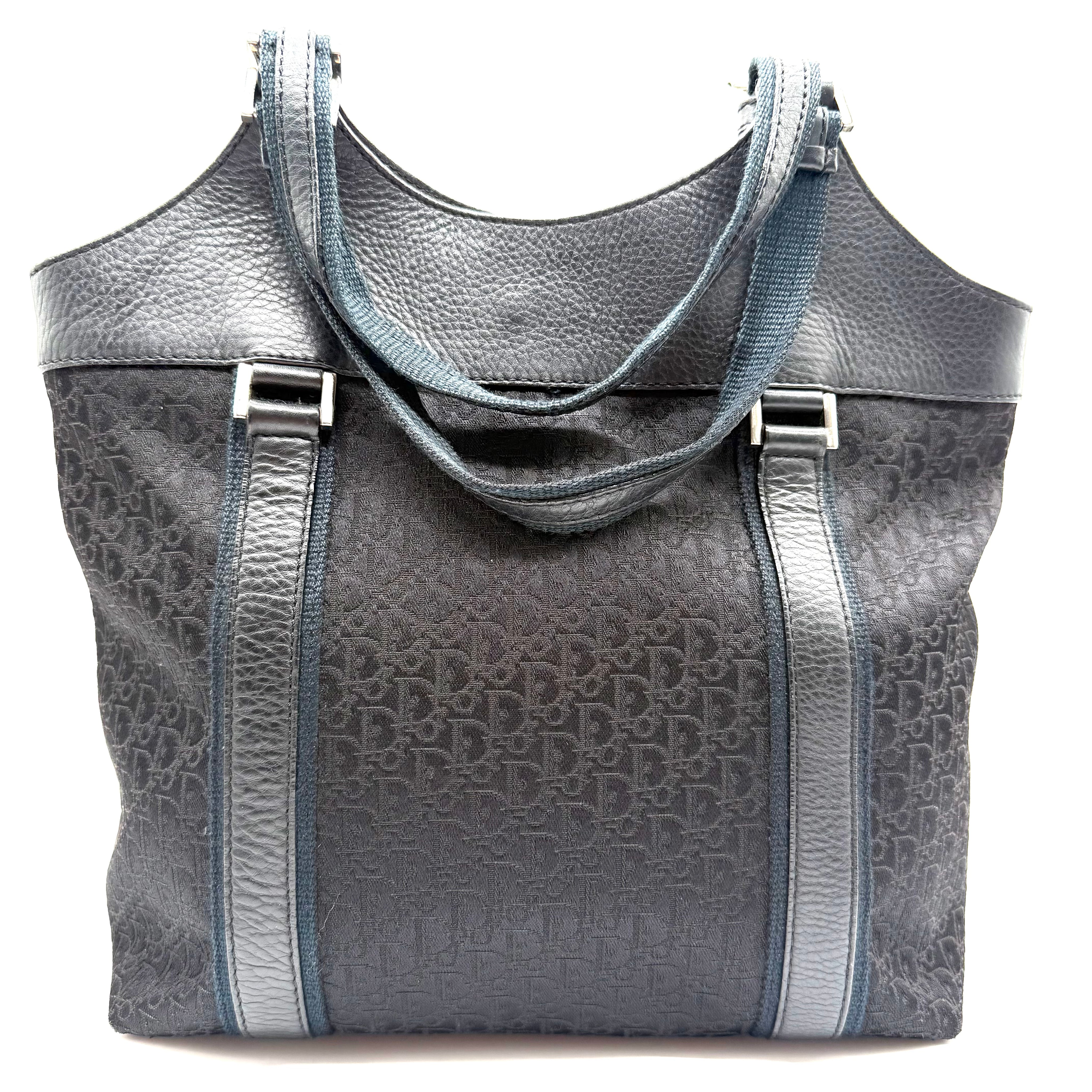 Dior | Street Chic Trotter Tote Bag | Black Oblique Jacquard and Leather | Silver-Tone Hardware
