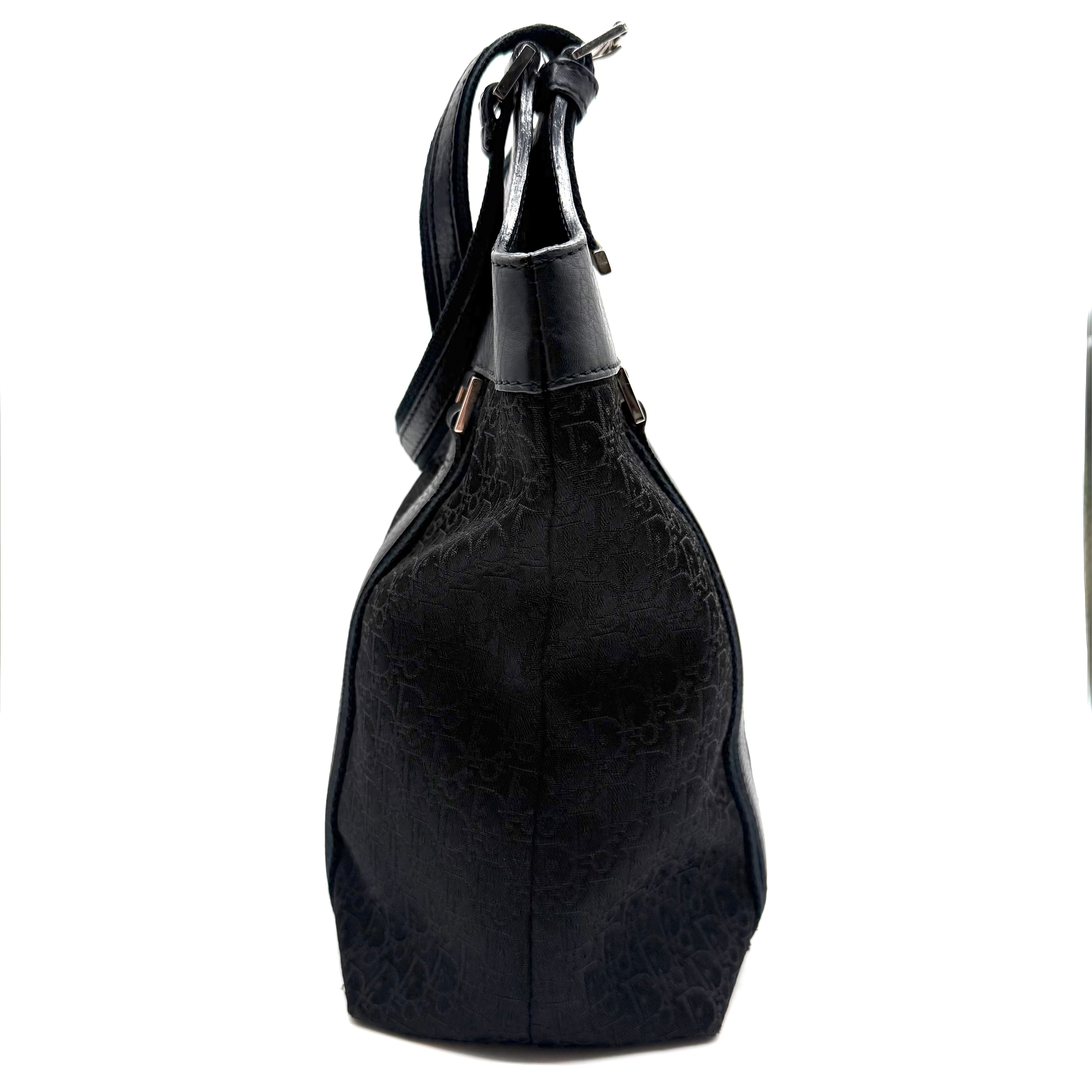 Dior | Street Chic Trotter Tote Bag | Black Oblique Jacquard and Leather | Silver-Tone Hardware