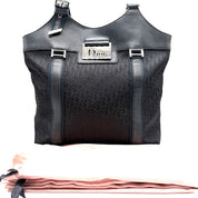 Dior | Street Chic Trotter Tote Bag | Black Oblique Jacquard and Leather | Silver-Tone Hardware