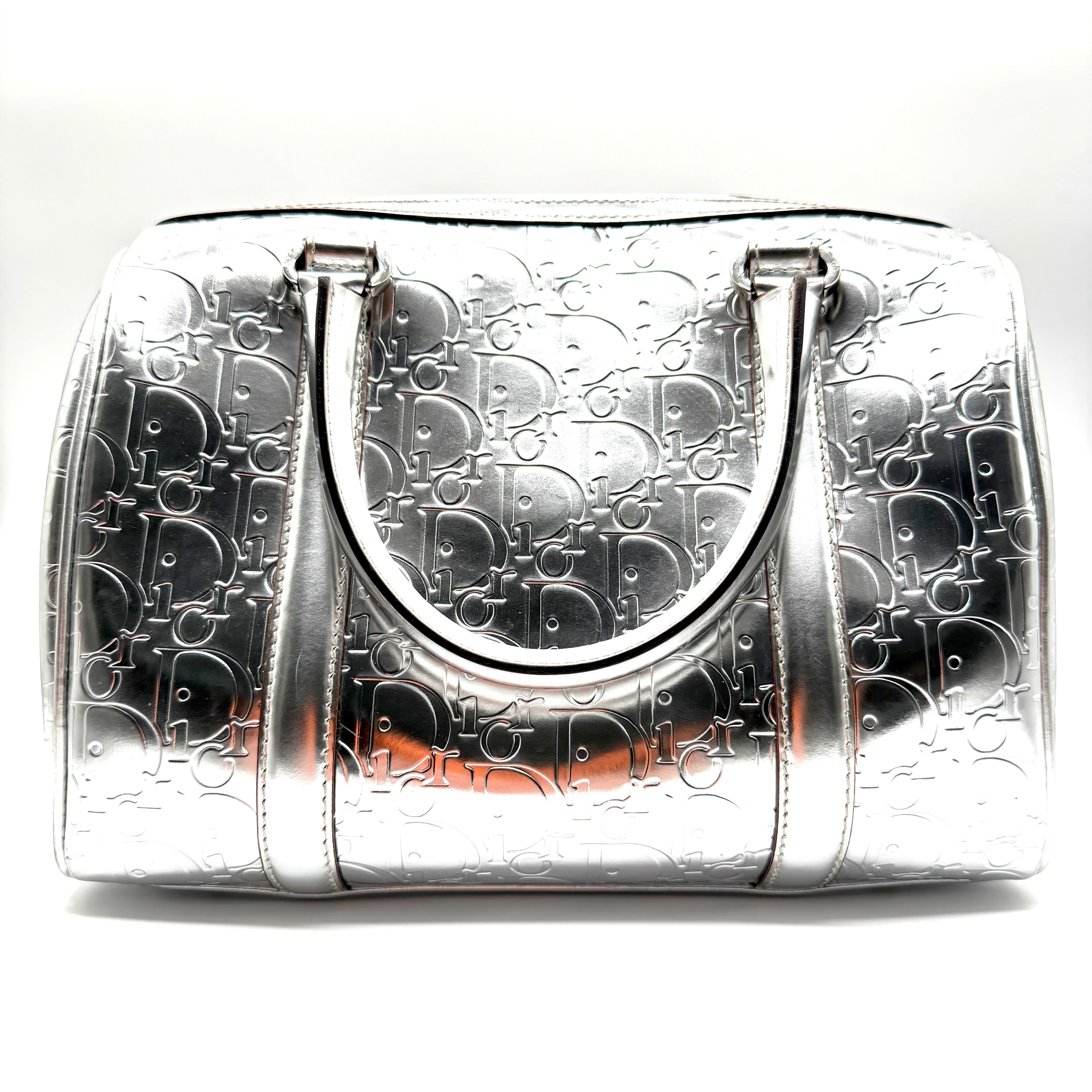 Dior | Diorissimo Boston Bag | Metallic Silver Leather | Silver-Tone Hardware