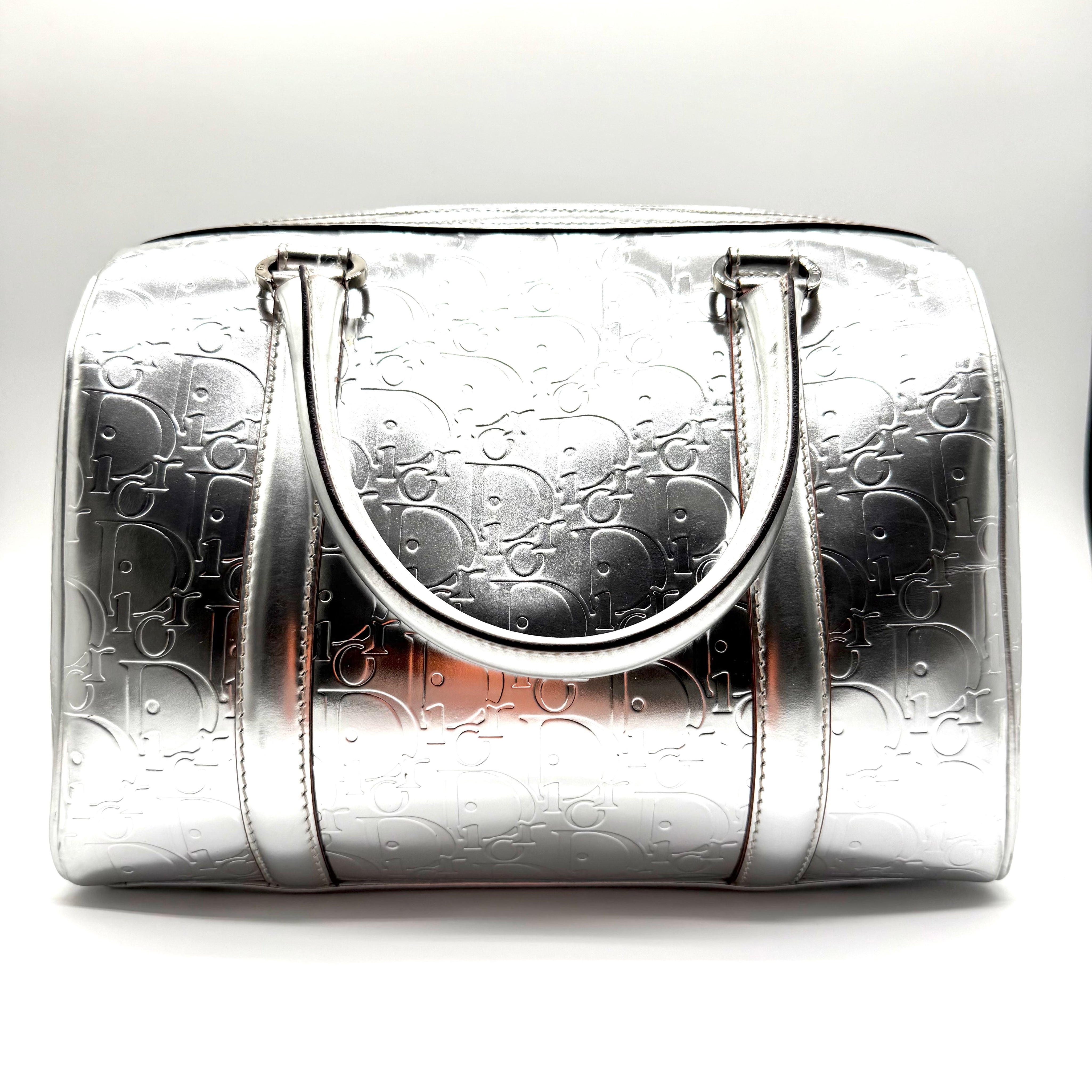 Dior | Diorissimo Boston Bag | Metallic Silver Leather | Silver-Tone Hardware