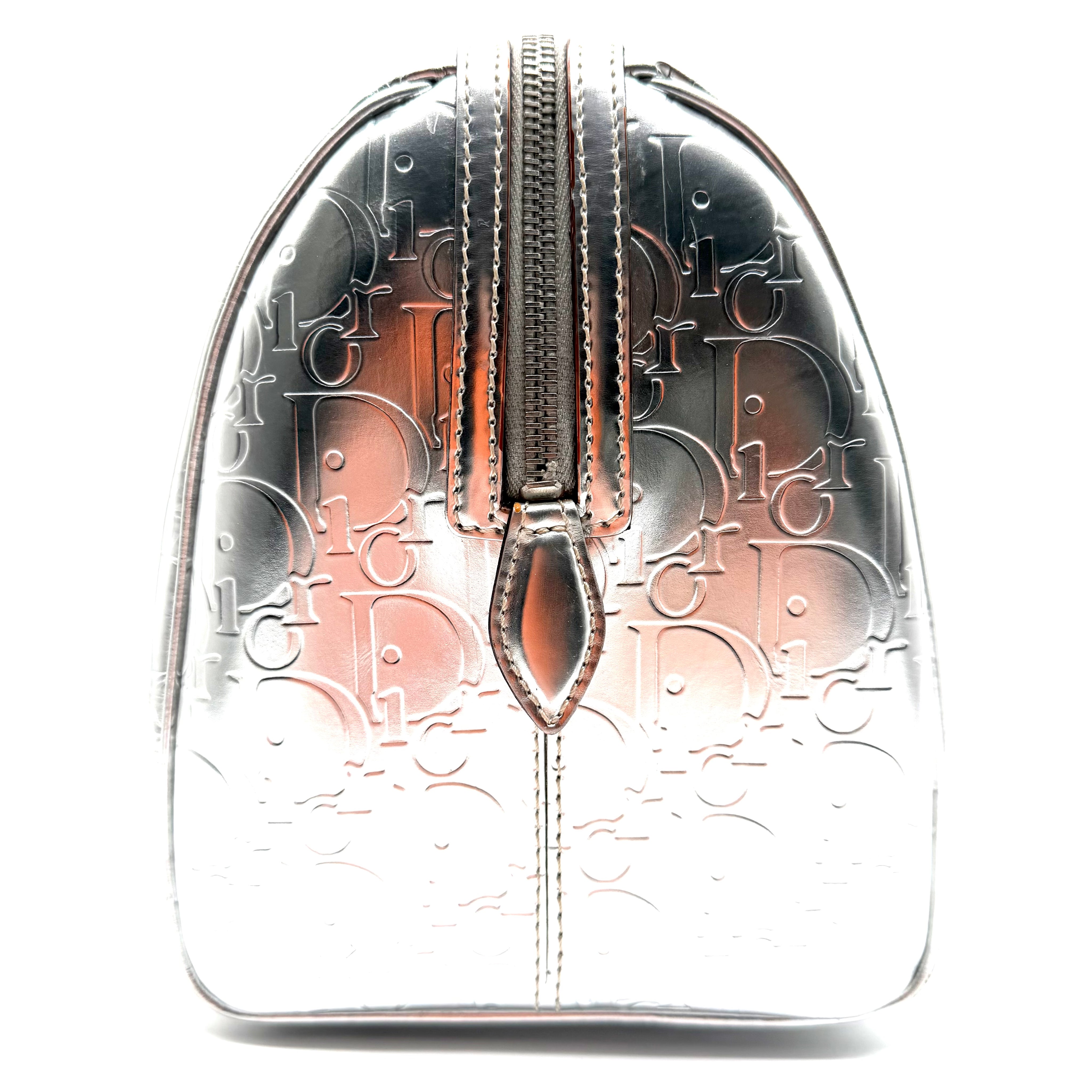Dior | Diorissimo Boston Bag | Metallic Silver Leather | Silver-Tone Hardware