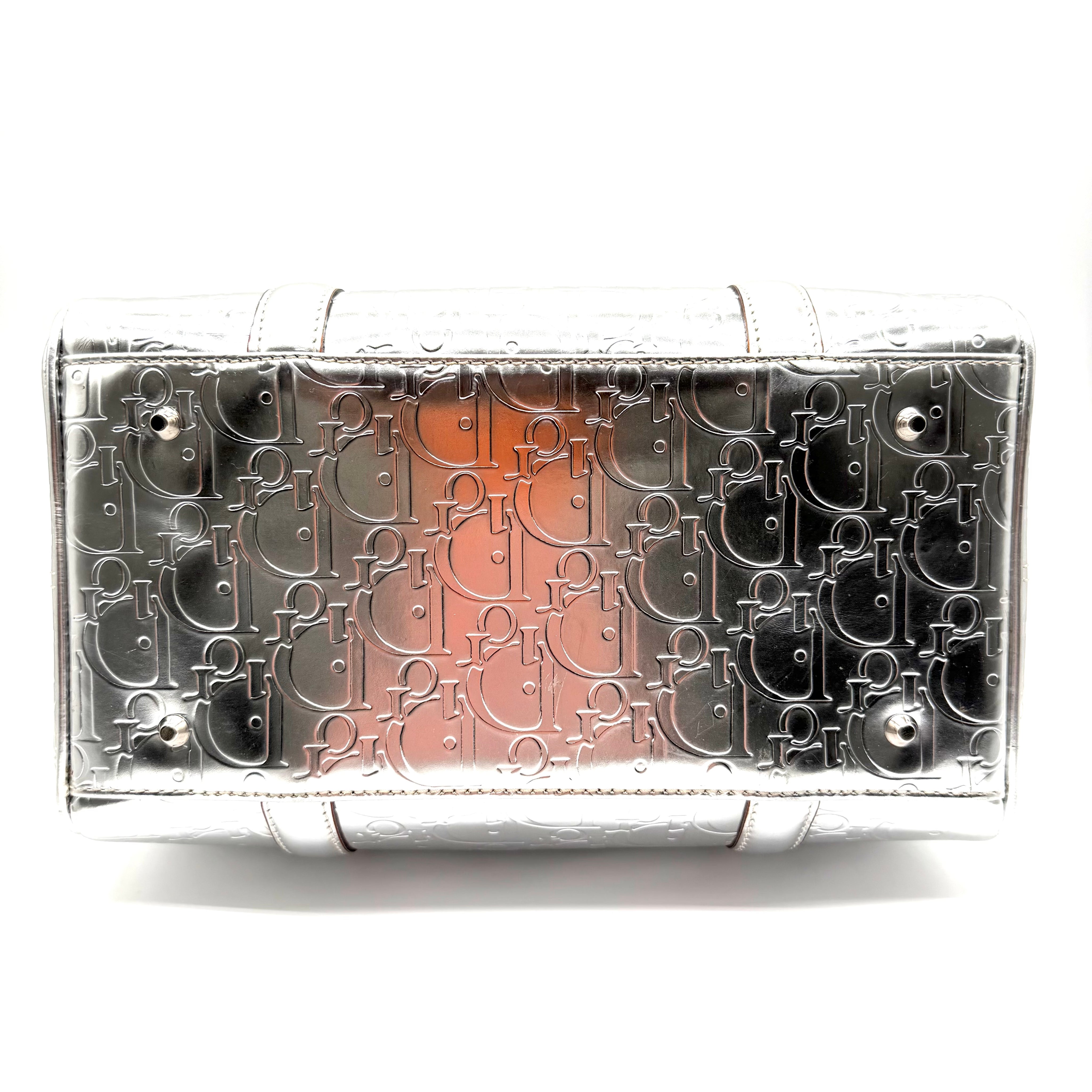 Dior | Diorissimo Boston Bag | Metallic Silver Leather | Silver-Tone Hardware