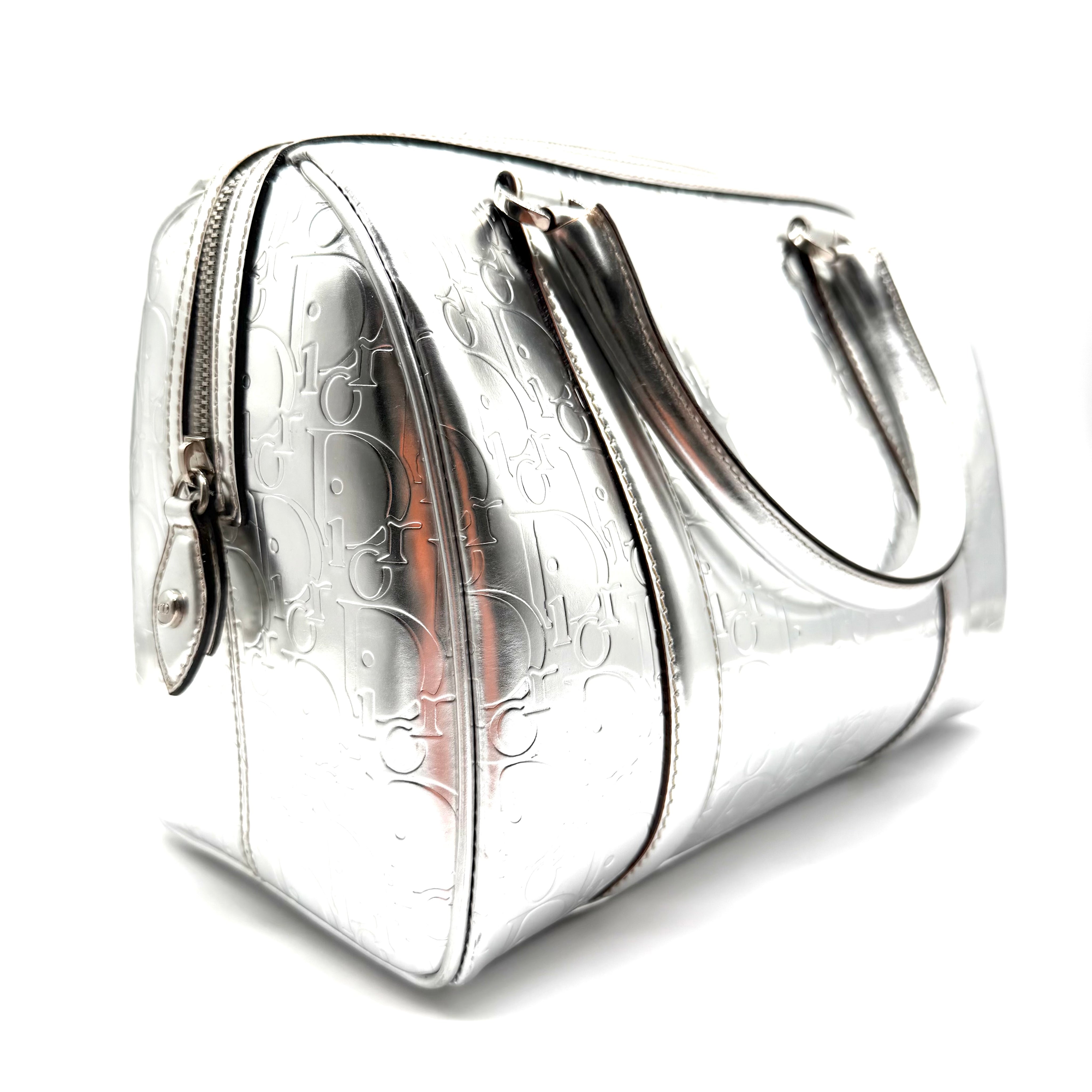 Dior | Diorissimo Boston Bag | Metallic Silver Leather | Silver-Tone Hardware