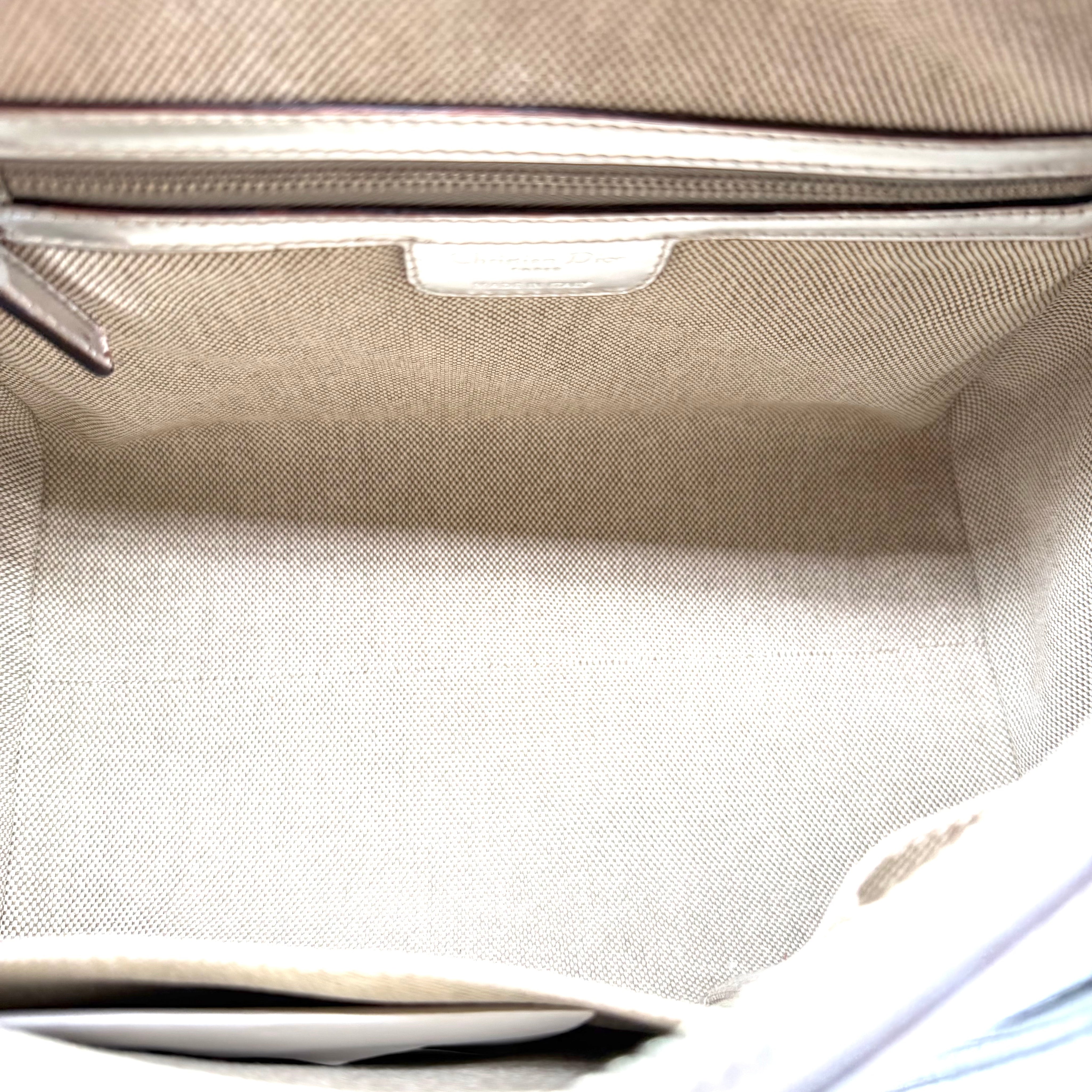 Dior | Diorissimo Boston Bag | Metallic Silver Leather | Silver-Tone Hardware