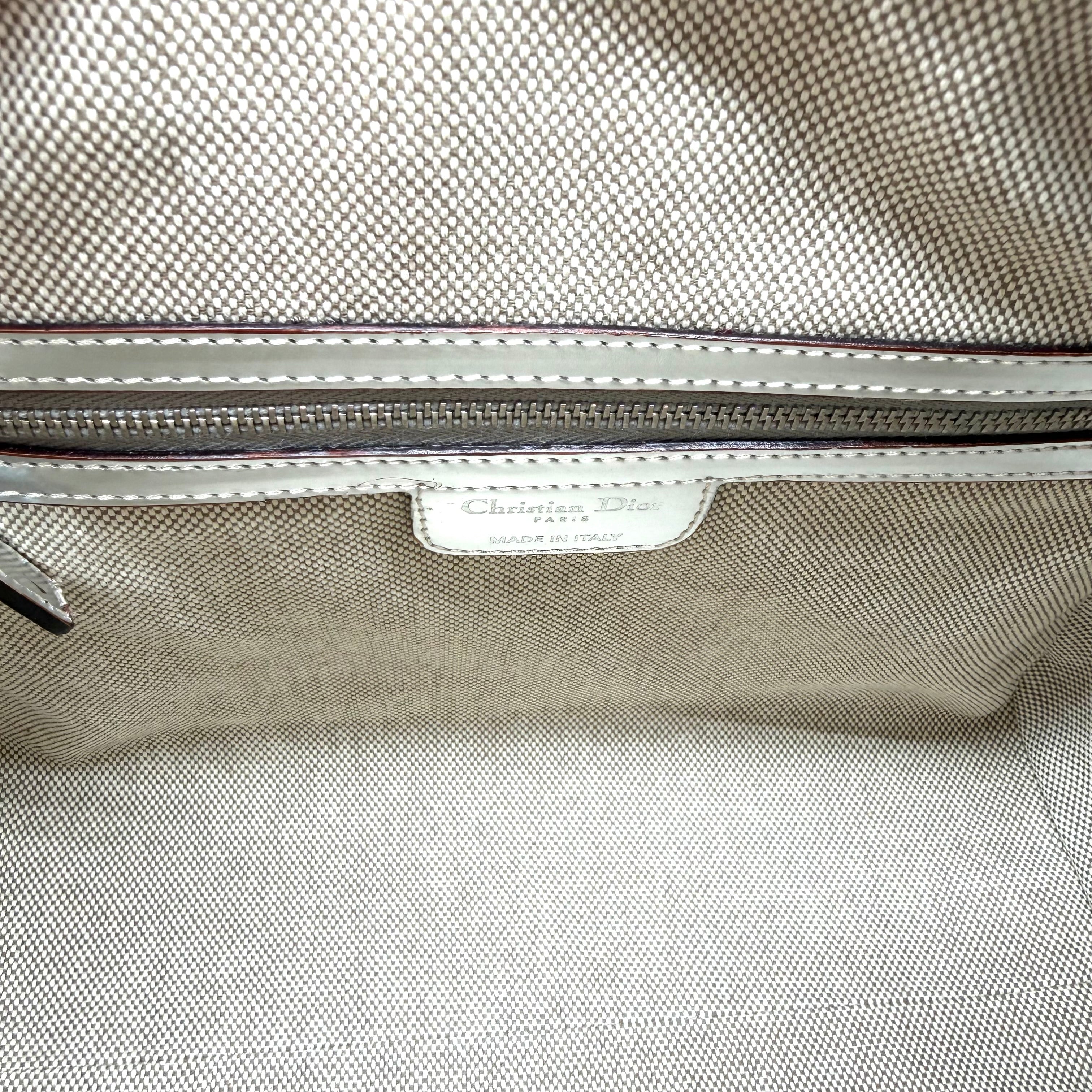 Dior | Diorissimo Boston Bag | Metallic Silver Leather | Silver-Tone Hardware