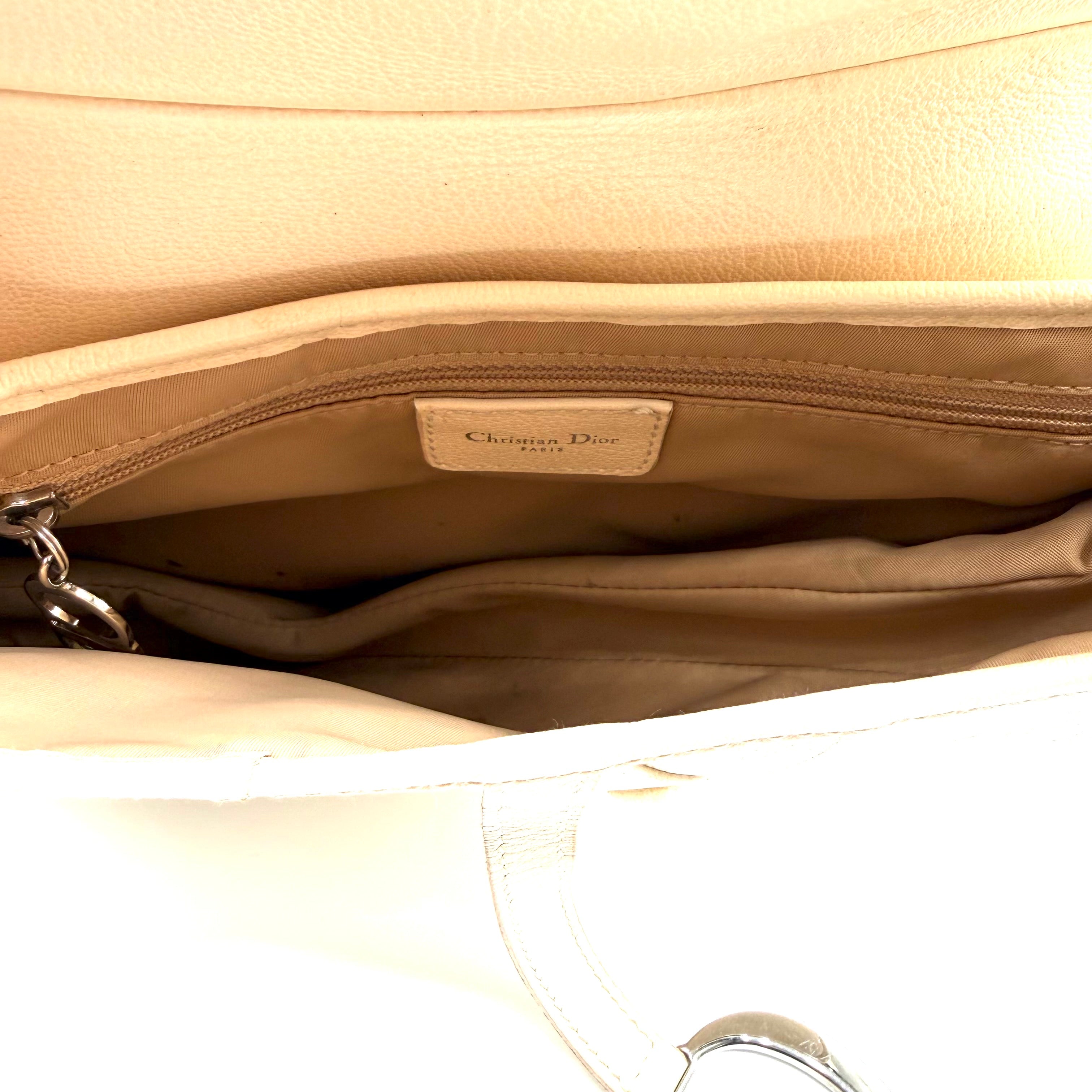 Dior | Saddle Shoulder Bag | Cream Leather | Silver-Tone Hardware