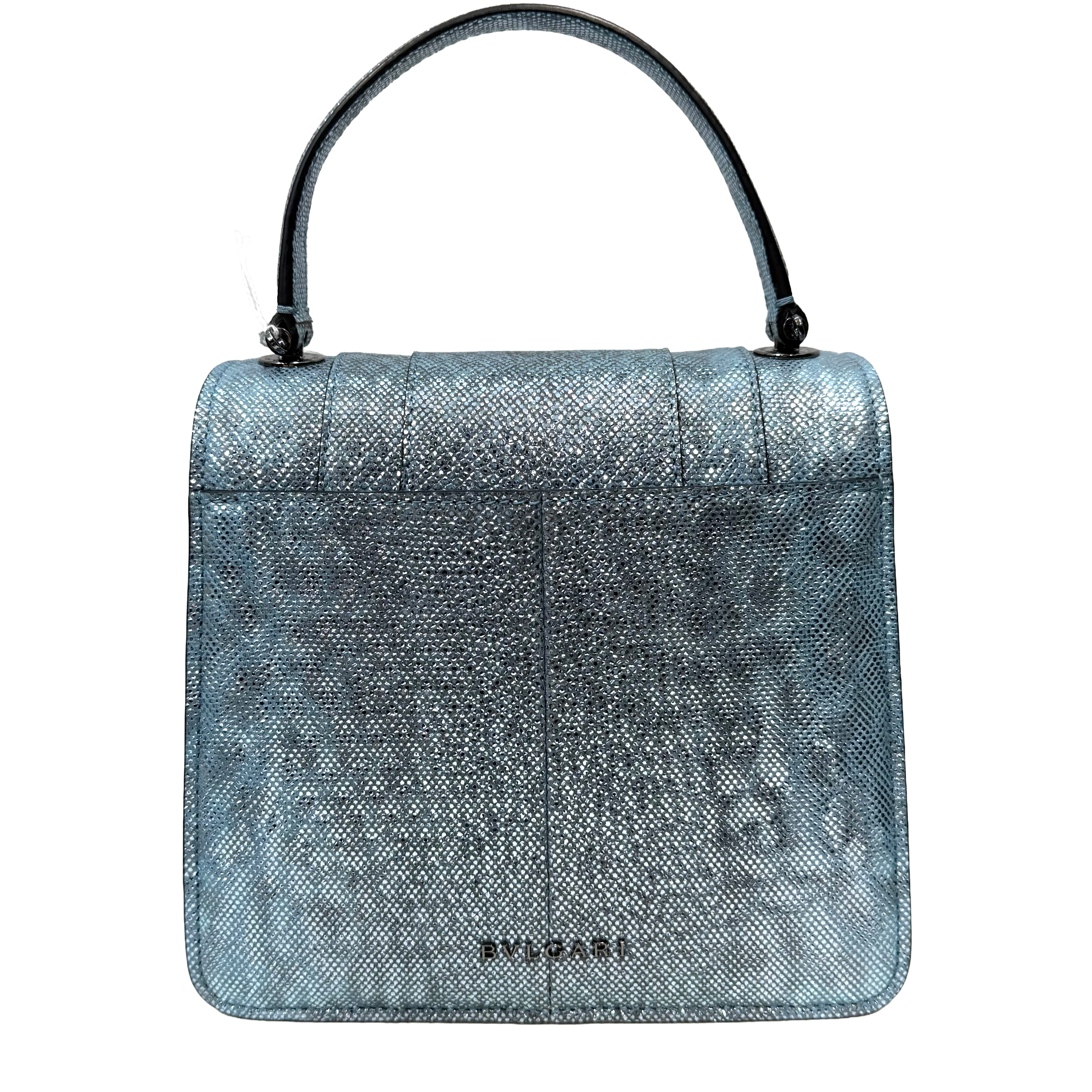 Bvlgari | Metallic Blue Serpenti Snakehead Clasp Top Handle Crossbody Bag (Pristine Condition)