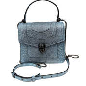 Bvlgari | Metallic Blue Serpenti Snakehead Clasp Top Handle Crossbody Bag (Pristine Condition)
