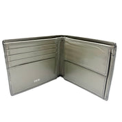 Dior | CD Icon Bifold Wallet with Coin Pocket | Khaki Grained Leather | Silver-Tone Hardware