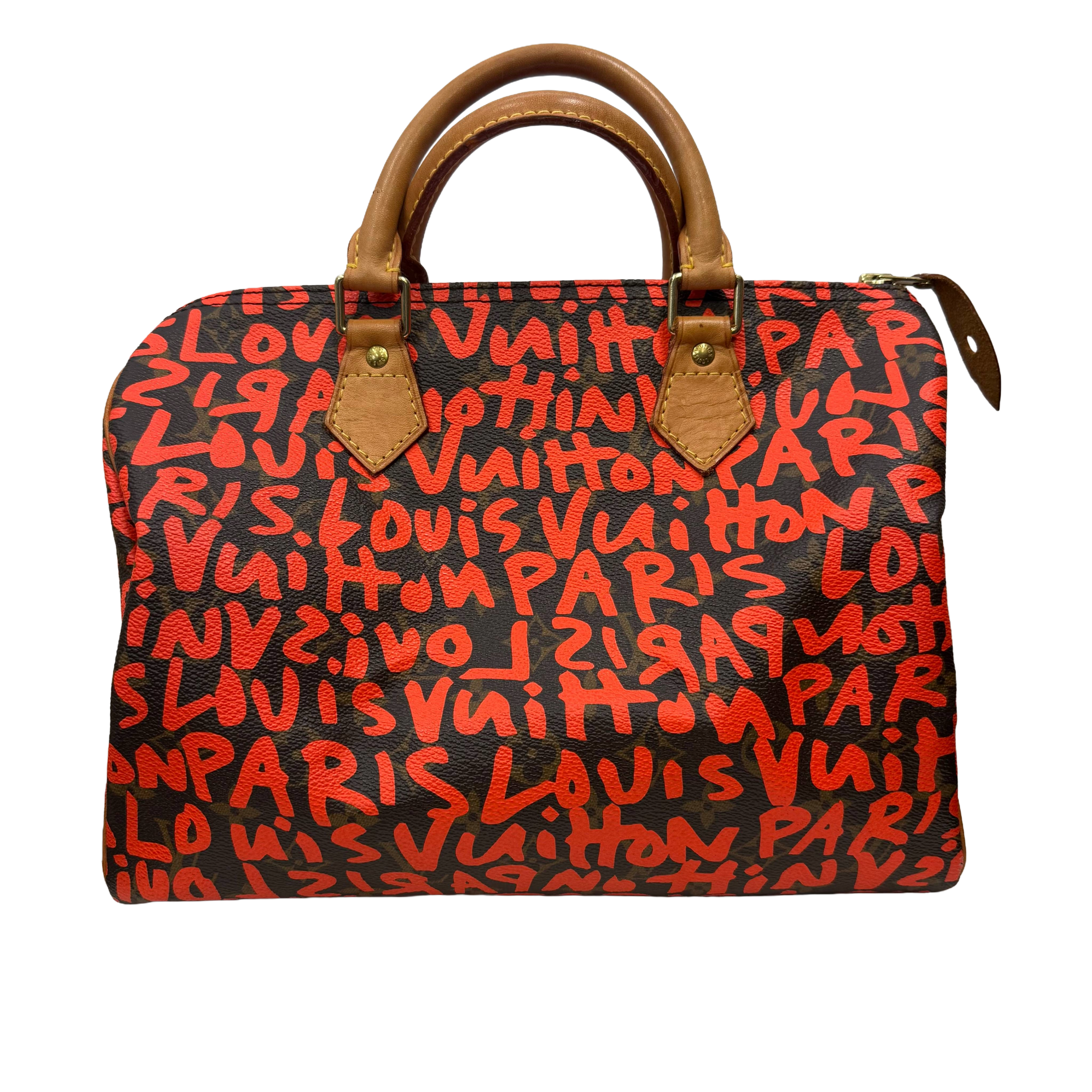 Louis Vuitton | Red Graffiti Monogram Style Speedy Top Handle Bag (Pristine Condition)