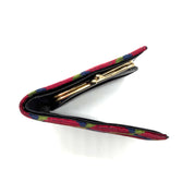 Roberta di Camerino | Geometric Bifold Wallet | Multicolour Velvet and Black Leather | Gold-Tone Hardware