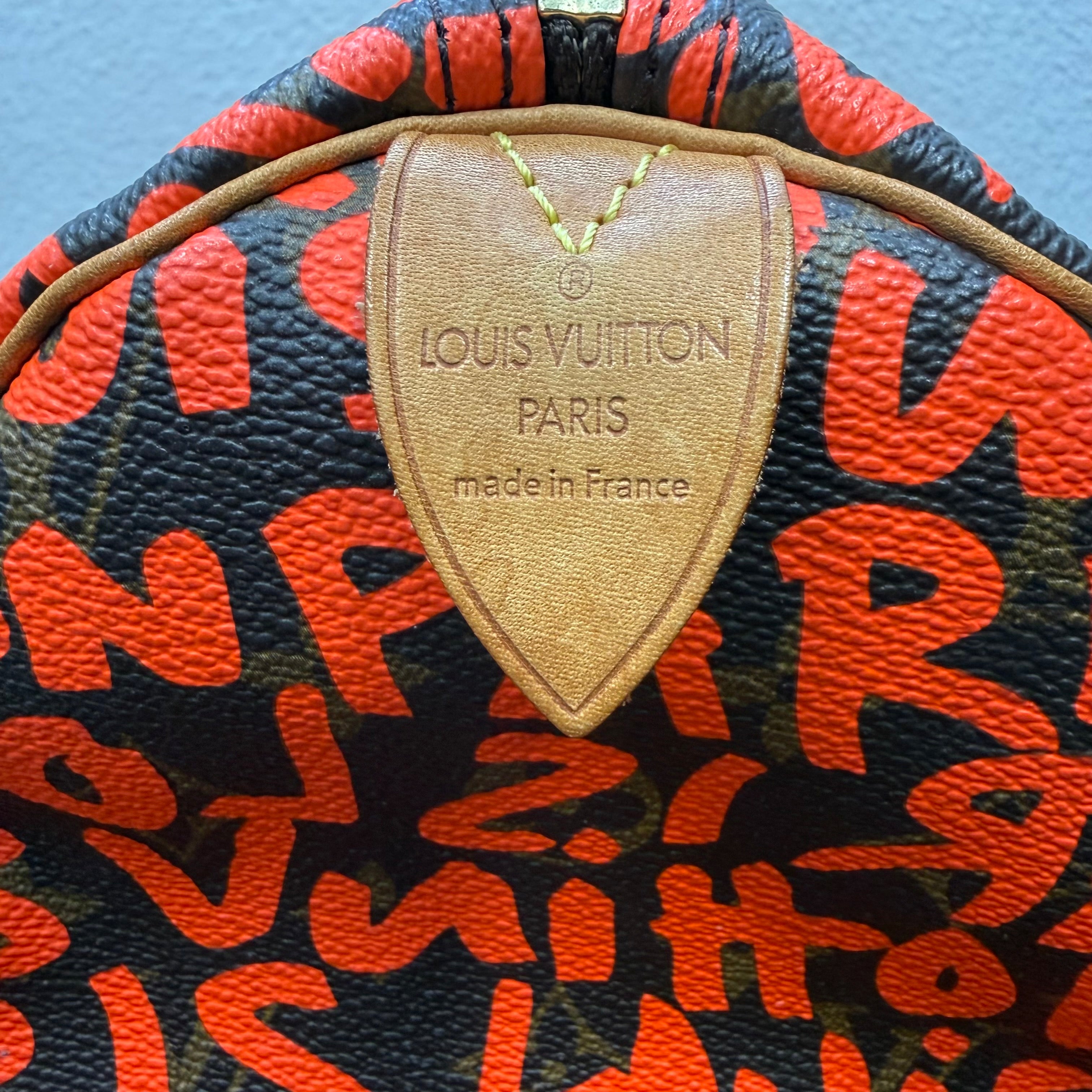 Louis Vuitton | Red Graffiti Monogram Style Speedy Top Handle Bag (Pristine Condition)