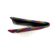 Roberta di Camerino | Geometric Bifold Wallet | Multicolour Velvet and Black Leather | Gold-Tone Hardware